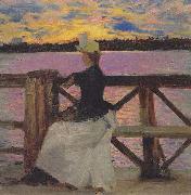 Akseli Gallen-Kallela, Marie Gallen at the Kuhmoniemi-bridge